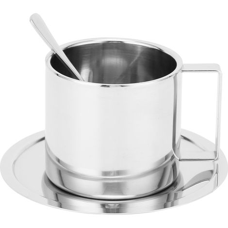 Mug à café double paroi en acier inoxydable de 280 ml (1/5)