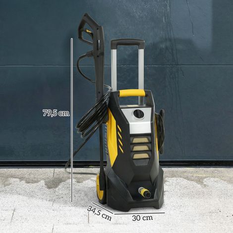 Nettoyeur haute pression avec pompe en aluminium, pression maximale de 135 bars, puissance de 1800 W, débit de 540 l/h, tuyau de 5 m, buse et poignées réglables (1/5)