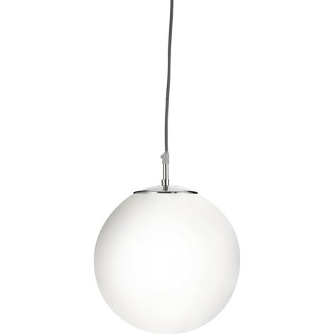 Searchlight Atom - Suspension à 1 ampoule Globe, argent satiné, verre opale, E27 (1/3)