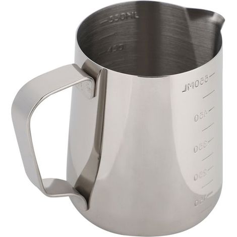 Messbecher aus Edelstahl, Kaffeekännchen, Milchaufschäumer, Espresso- und Latte-Kanne (600 ml) (1/4)