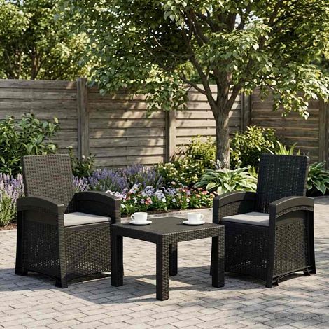 Teenpull – Liegesessel Garten Rattan-Optik 2 pcs Anthrazit und Hellgrau PP (1/5)