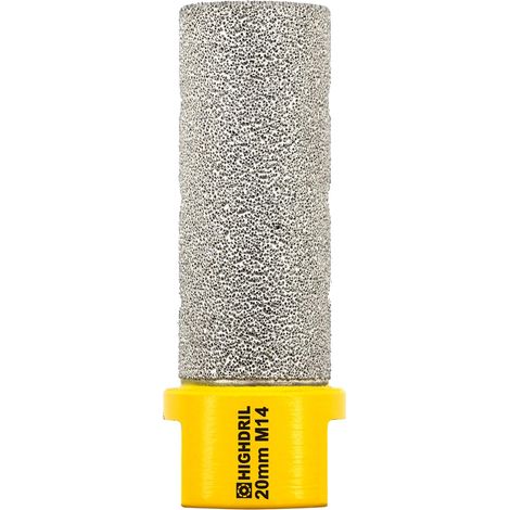 Foret de fraisage diamant pour agrandir et façonner un trou, diamètre 20 mm (4/5") Foret de carottage à sec pour porcelaine, céramique dure, granit et marbre (1/5)