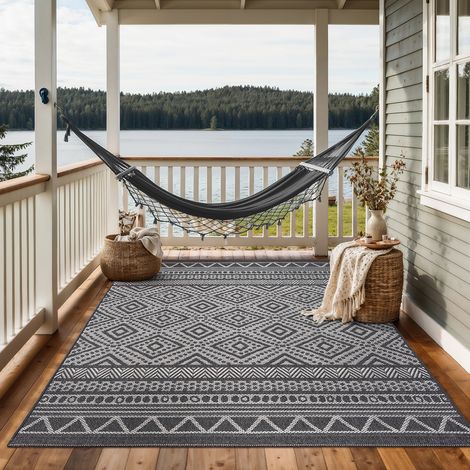 Calgary tapis plat robuste design moderne anthracite (1/5)