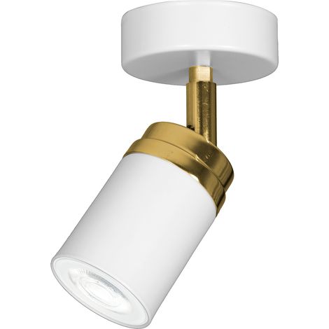 Spot parete/soffitto orientabile bianco oro GU10 Reno Luminex