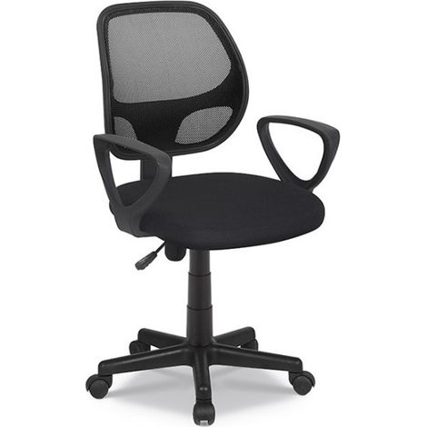 Sedia da ufficio IPOLIST – Tessuto a rete nero – Altezza regolabile 86-98 cm – Stile moderno ed ergonomico