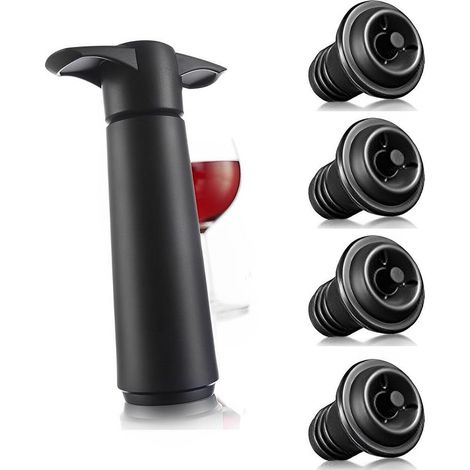 Appareil Concerto pour dégazage de bouteille ouverte, élimination d'air, accessoire de conservation, outil pratique, anti-oxygène, design compact. (1/5)