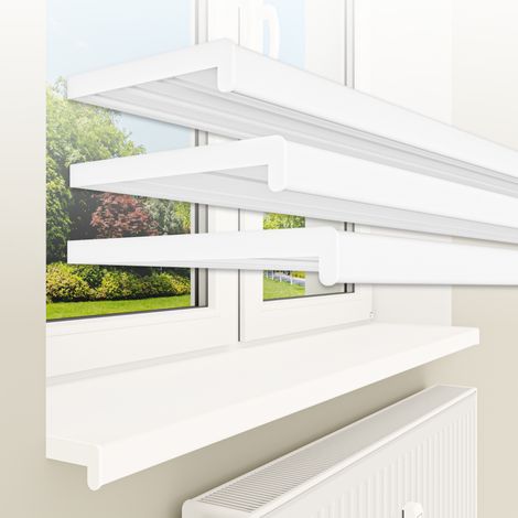 HEXIM Fensterbank bis 3 Meter Fensterbrett weiß matt glanz Kunststoff PVC innen DIN EN 13501-1: 30cm - Matt, 260cm lang