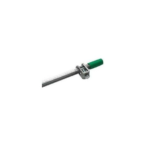Piquet de terre 2m en acier dur – Recouvrement cuivre 25 microns – Coupe conique pour enfoncement – Bride amovible en laiton – Forsond