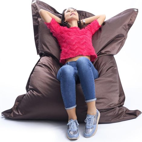 Pouf Extérieur, Outdoor, Jardin, Terrasse, Marron Chocolat BiG52 IRON RAW (1/5)