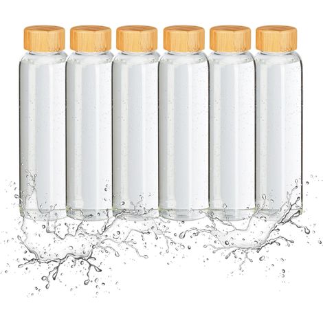 6x getrankeflasche mit bambusdeckel 500 ml 8830