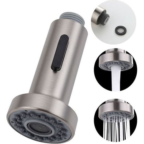2 modes tête robinet remplacement pour robinet cuisine,G1/2" , brossée (1/5)