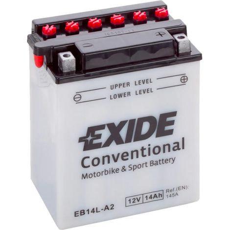 Exide – Batterie moto 12V 14Ah 145A – Plomb Calcium – Pour démarrage moto, quad et scooter – Gamme Bike Conventional