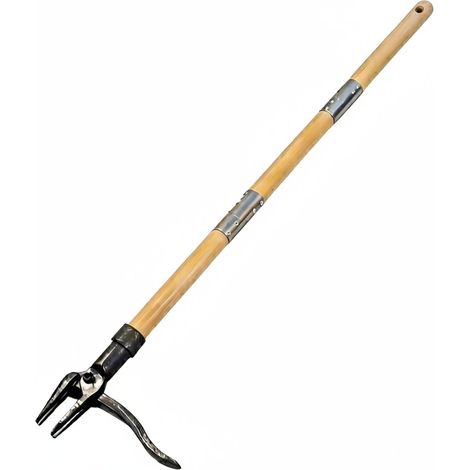 Arrache-pissenlit ergonomique long 110 x 20 x 4 cm avec marchepied antidérapant style naturel en bambou (1/2)