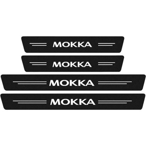 (4 pièces) Seuil de porte autocollant en fibre de carbone pour Opel MOKKA,avec logo,coffre,pédale et pare-chocs arrière Accessoires inclus (1/3)