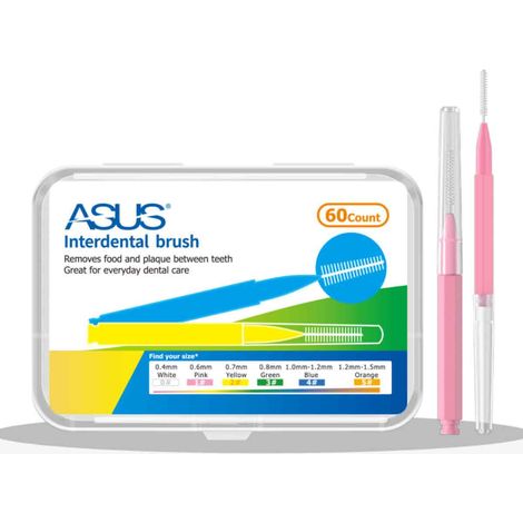 Brosse interdentaire à manche droit, boîte de 60, pour le nettoyage des espaces interdentaires, brosse interdentaire orthodontique de type I (1/5)