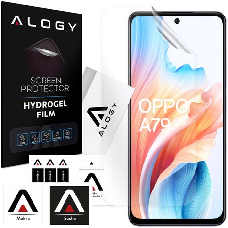Pellicola in idrogel per la protezione dello schermo del telefono Oppo A79 5G, pellicola protettiva in idrogel Alogy (1/4)