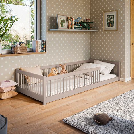Letto a terra 90x200 con rete a doghe Tamara Cachemire (1/3)