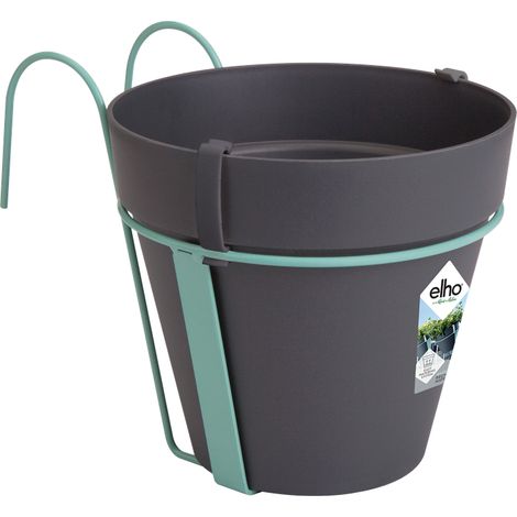 Elho Loft Urban Balconnière Potholder - Noir - L 19 x B 28 x H 20 cm - Balconextérieur - 100% recyclé (1/2)