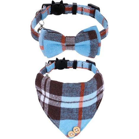 Cat collar, adjustable collar, cotton, 18-32 cm/1 cm, multicolor (1/5)