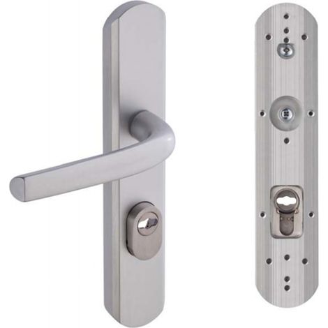 Vachette – Poignée de porte blindée universelle – Finition champagne – Effet monobloc sandwich – Protection anti-effraction – Compatible avec entraxes multiples
