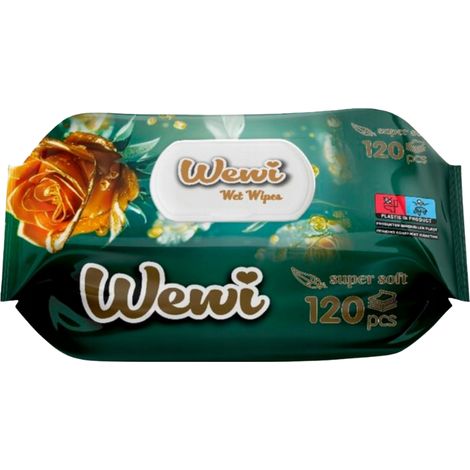 Salviette umidificate delicate al profumo di rosa Wewi Rose, 120 pezzi (1/5)