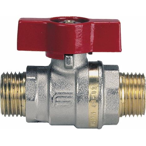 Robinet boisseau sphérique laiton bague MM manette alu 12x17 (1/2)