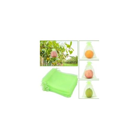 Sacchetti protettivi per uva, 100 pezzi, sacchetti protettivi per frutta, sacchetti in organza traspirante con coulisse 30 cm x 20 cm - Crezuo