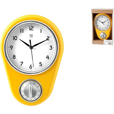 Horloge Murale, Plastique, Jaune/Blanc (1/3)