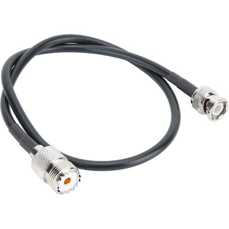 Câble Coaxial BNC Femelle Vers UHF - Laiton Nickelé RG-58U Gainage FR-PVC Résistant UV Pour Transmission Signal - 1 Pièce (1/5)