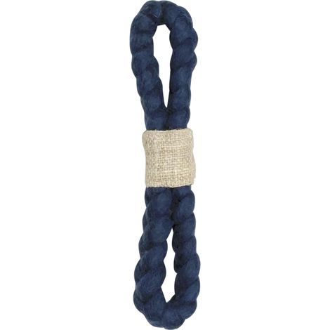 Jouet à Tirer Corde de Chanvre Naturel Résistante, 25 cm, Couleur Marine, pour Chien, Jouet interactif pour Chien Chiots, pour Rapporter et Tirer