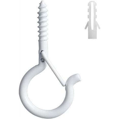 Ensemble de 22 œillets à vis Q-Hanger pour fixation murale, armoires, plafonniers avec boucle de sécurité - Idéal pour le Nouvel An, les fêtes, la maison, le garage (blanc) (1/5)