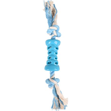 Jouet Tube + corde bleu 35 cm LINDO en TPR pour chien - Flamingo