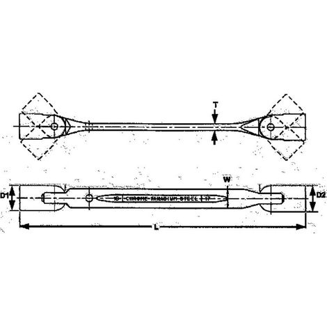 Gelenk-Doppelendschlüssel, 10x13 TENGTOOLS 651013 (1/2)
