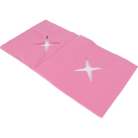 100 Lingettes de Repos Visage Design Trous, Haute Absorption, Respirant, Jetable pour Spa et Salon de Beauté, Coussin de Tête Rose (1/5)
