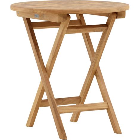 Table de Jardin Ronde en Teck "Kenya" 70cm Naturel (1/5)
