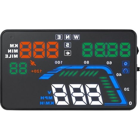 Projecteur De Compteur De Vitesse De Voiture 5.5 Pouces, Affichage Tête Haute, GPS Hud, Projeteur De Voiture, Odomètre De Vitesse Automatique Numérique Instrument Multifonctionnel (1/5)