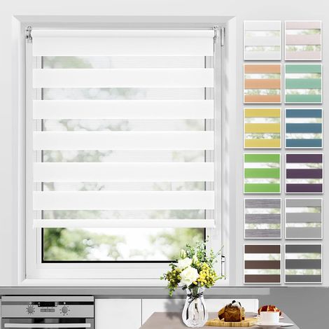 Stores stores stores roulants non perforés stores chambre à coucher balcon maison cuisine toilettes salon entièrement occultant ascenseur blanc 50 150 deux pièces (1/2)