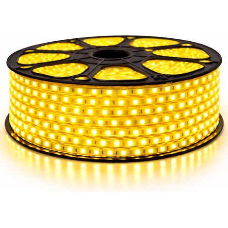 Cinta LED profesional 5050 60 LED/m de 25 o 50 metros. Oro a prueba de agua (IP68)  Longitud: 50 metros