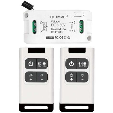 BARKBUSTERS Gradateur sans fil DC 5V 30V 10A Contrôleur de Récepteur de Relais avec 2 Télécommandes Variateur (1/4)