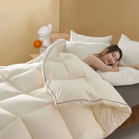 Couette Coton - 200 x 150 cm - 98 % Coton 2 % Élasthanne - Respirante et Absorbante - Pour Chambres Climatisées - Usage Toutes Saisons - 1 Pièce (1/5)