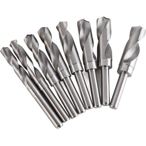 Jeu de forets HSS à tige réduite, 8 pièces, forets hélicoïdaux métriques en acier à grande vitesse de 14-25 mm, tige 1/2 "pour bois, métal, acier dans un boîtier (1/5)