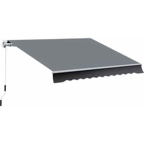 TENDA SOLE BALCONE BARRA QUADRA 3x2 MT ALLUMINIO BRACCI ESTENSIBILI GRIGIO 1803G