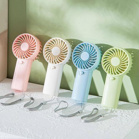 Set of 4 mini portable fans - 1.5 m, works with AAA batteries, lightweight and portable, with 1 AquaForge (1/5)