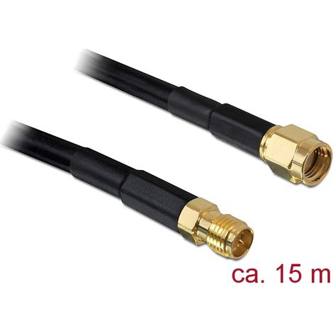 Hf rp-sma stecker  rp-sma buchse 15 m cfd200 low loss delock