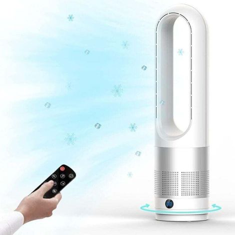 Ventilateur tour 22 pouces oscillant 80° avec télécommande - écran LED, arrêt automatique, silencieux - pour chambre, maison et bureau (1/4)