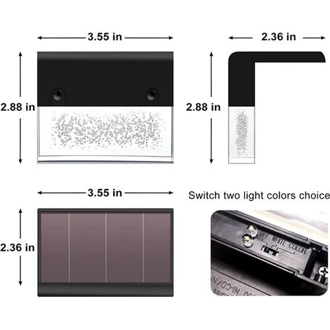 Ortviai Lampes solaires pour clôture – 6 pièces, 2 modes d’éclairage (blanc chaud/changement de couleur), étanchéité IP65 (1/4)