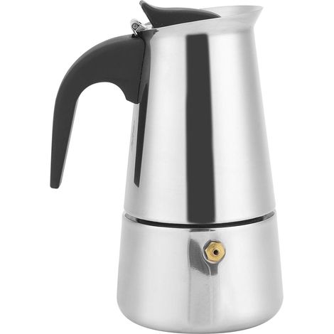 200ml Moka Pot, Cafetière Portable en Acier Inoxydable Cafetière Bouilloire pour Fournitures De Cuisine à Domicile (1/5)