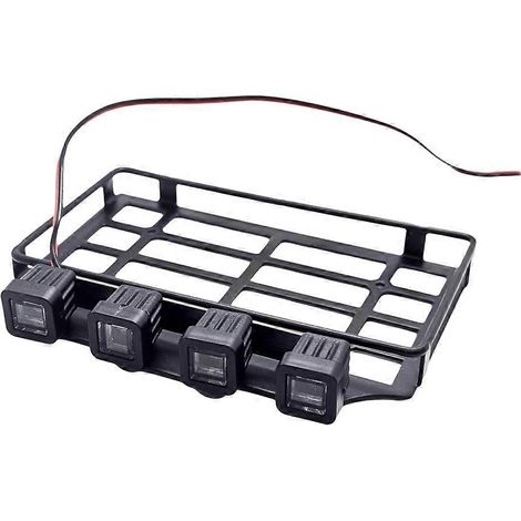 Porte-bagages de toit universel avec éclairage LED pour voiture RC Crawler 1/12 MN82 (pièces détachées) - Lampe carrée (1/5)