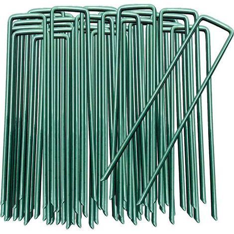 50 piquets de fixation Verts 150 mm Ø 3 mm galvanisés (1/5)