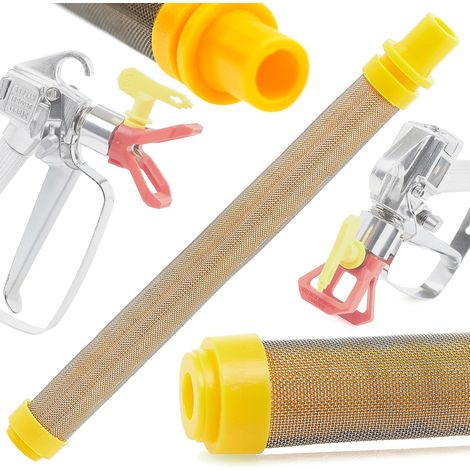Filtro a dito per pistola a spruzzo di vernice, 100 mesh, giallo
